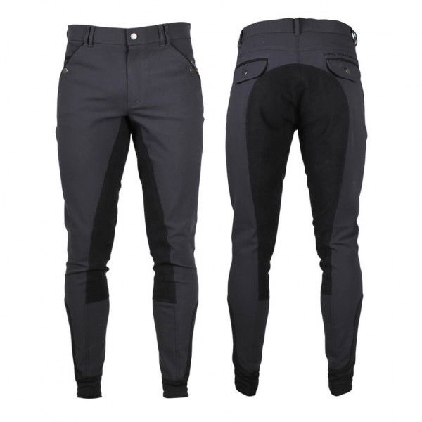 QHP Reithose Herren Jack, Vollbesatz, Kunstlederbesatz