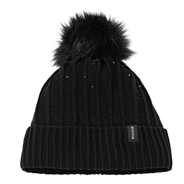 Pikeur Mütze mit Strass und Fellimitatbommel HW22, Strickmütze