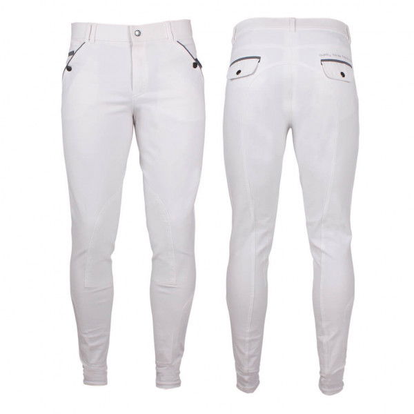 QHP Reithose Herren Jack, Kniebesatz, Stoffbesatz
