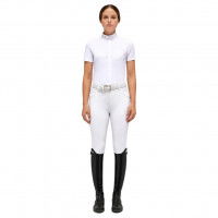 Cavalleria Toscana Turniershirt Damen REVO Pleated Cotton Bib Tech HW22, kurzarm Cavalleria Toscana Turniershirt Damen REVO Pleated Cotton Bib Tech HW22, kurzarm