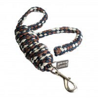 Eskadron Strick mit Karabinerhaken vernickelt, mehrfarbig, Führstrick Eskadron Strick mit Karabinerhaken vernickelt, mehrfarbig, Führstrick