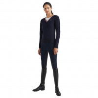 Tommy Hilfiger Equestrian Pullover Damen V-Neck Light HW22 Tommy Hilfiger Equestrian Pullover Damen V-Neck Light HW22