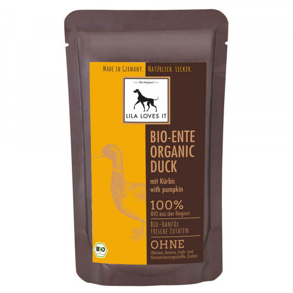 Lila Loves It Hundefutter Bio-Ente mit Kürbis, Nassfutter